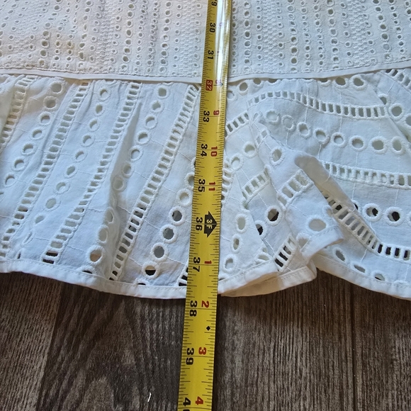 BANANA REPUBLIC Dress 8 Eyelet Ivory Cream Cottagecore Romantic Bridal LWD Boho - Picture 8 of 8